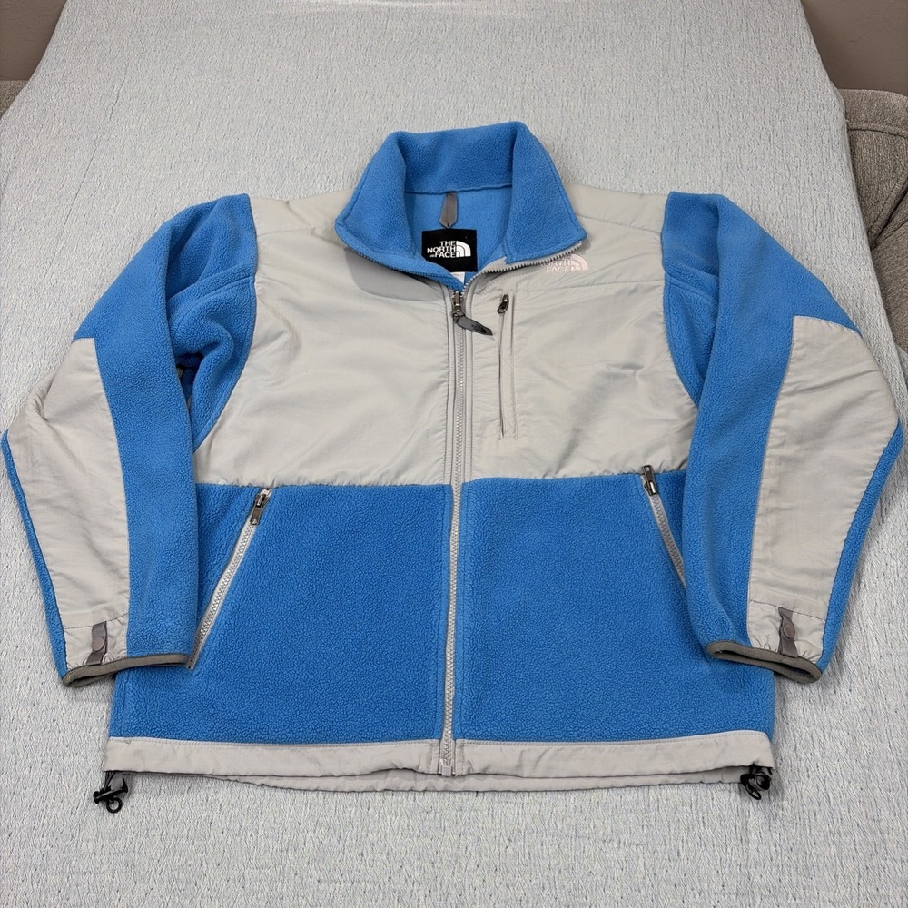 The North Face Denali Jacket Polartec Fleece Blue/Gray Zip Women's Size M /53-29
